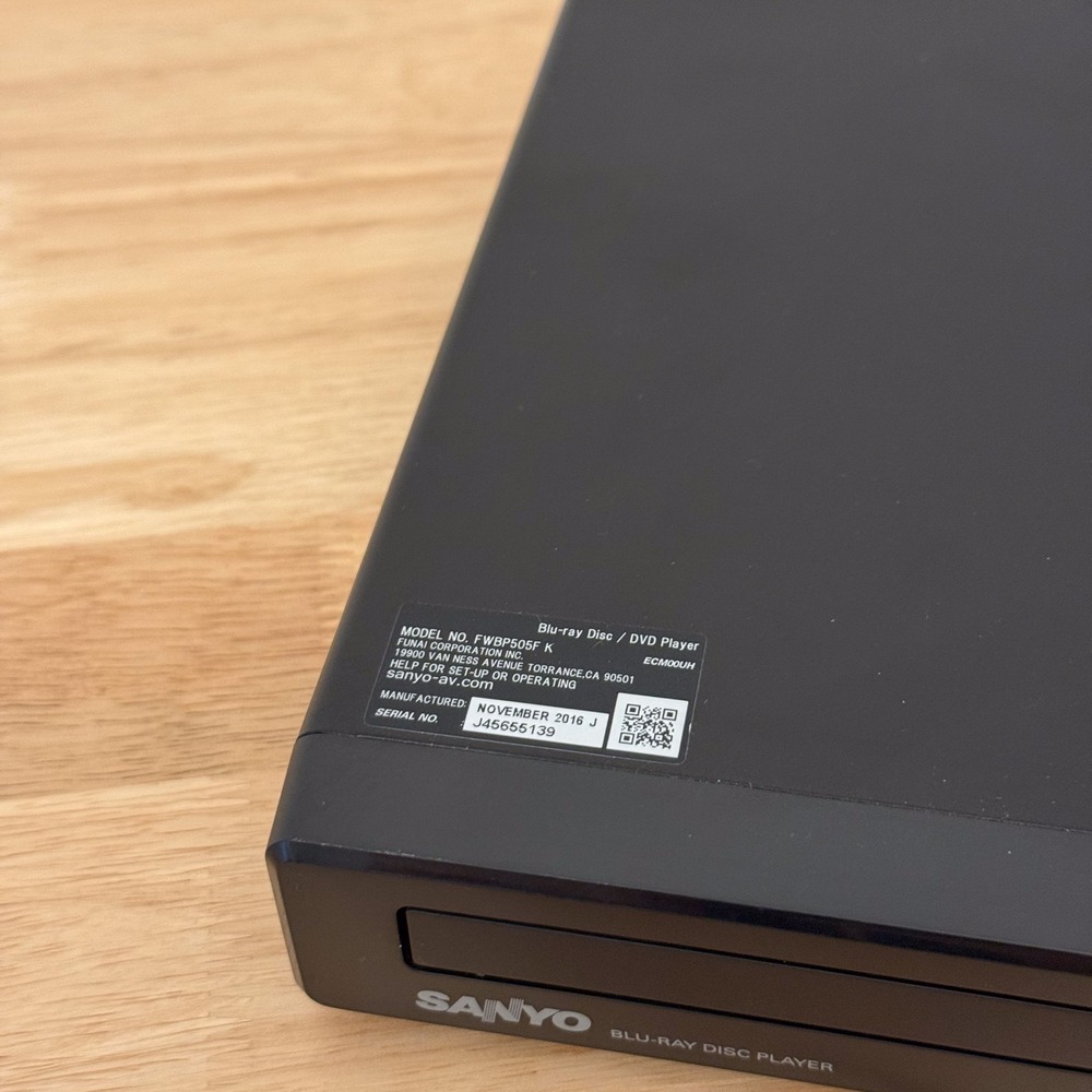 Sanyo FWBP505F K Blu-ray Player | Tested - No Remote